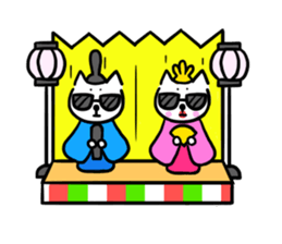 cat with sunglasses all seasons sticker #12923780