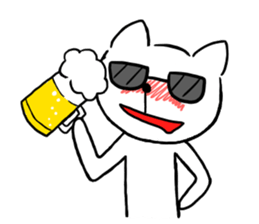 cat with sunglasses all seasons sticker #12923785