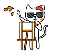 cat with sunglasses all seasons sticker #12923792
