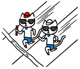 cat with sunglasses all seasons sticker #12923793