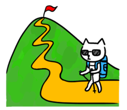 cat with sunglasses all seasons sticker #12923796