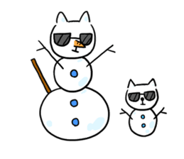 cat with sunglasses all seasons sticker #12923800