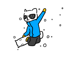 cat with sunglasses all seasons sticker #12923801