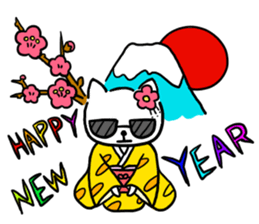 cat with sunglasses all seasons sticker #12923803