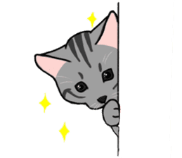 Nanako, the gray tabby kitty! sticker #12925466