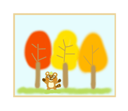 Autumn raccoon dog sticker #12928560