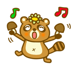 Autumn raccoon dog sticker #12928568