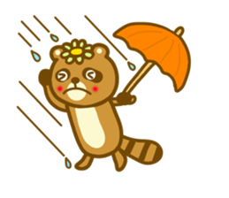 Autumn raccoon dog sticker #12928577