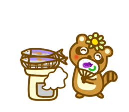 Autumn raccoon dog sticker #12928582