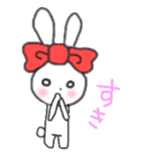 ribbon rabbit (red) sticker #12929295