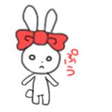 ribbon rabbit (red) sticker #12929296