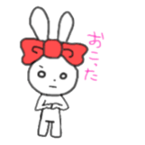 ribbon rabbit (red) sticker #12929297