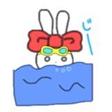 ribbon rabbit (red) sticker #12929298