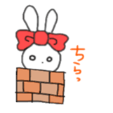 ribbon rabbit (red) sticker #12929299