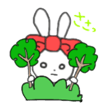 ribbon rabbit (red) sticker #12929301