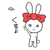 ribbon rabbit (red) sticker #12929305