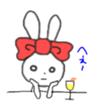 ribbon rabbit (red) sticker #12929306
