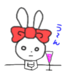 ribbon rabbit (red) sticker #12929308