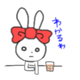 ribbon rabbit (red) sticker #12929309