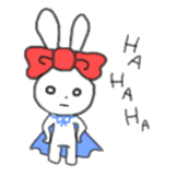 ribbon rabbit (red) sticker #12929310