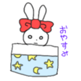 ribbon rabbit (red) sticker #12929314
