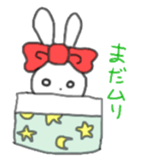 ribbon rabbit (red) sticker #12929315