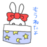 ribbon rabbit (red) sticker #12929316