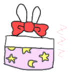 ribbon rabbit (red) sticker #12929317