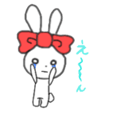 ribbon rabbit (red) sticker #12929318