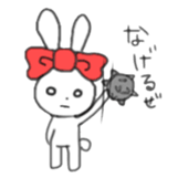 ribbon rabbit (red) sticker #12929321
