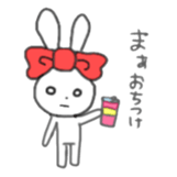 ribbon rabbit (red) sticker #12929323