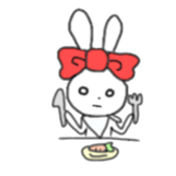 ribbon rabbit (red) sticker #12929325