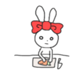 ribbon rabbit (red) sticker #12929326
