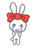 ribbon rabbit (red) sticker #12929330