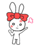 ribbon rabbit (red) sticker #12929331