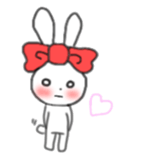 ribbon rabbit (red) sticker #12929332