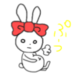 ribbon rabbit (red) sticker #12929333