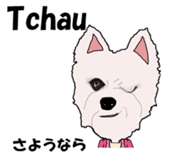 Milky(westie) bilingual Brazilian sticker #12930498