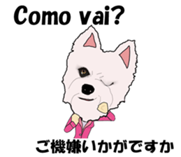 Milky(westie) bilingual Brazilian sticker #12930502