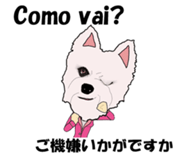 Milky(westie) bilingual Brazilian sticker #12930502