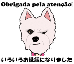 Milky(westie) bilingual Brazilian sticker #12930507