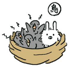 fluffy bunny Mofu-chan. sticker #12931817