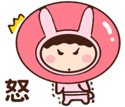 Rabbit young girl sticker #12934586