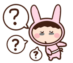 Rabbit young girl sticker #12934595