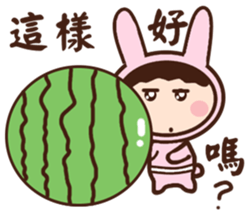 Rabbit young girl sticker #12934598