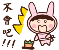 Rabbit young girl sticker #12934603