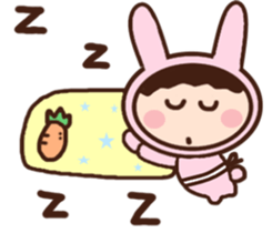 Rabbit young girl sticker #12934605