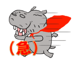 Superhero-Hippopotamus animation sticker sticker #12934800
