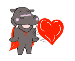 Superhero-Hippopotamus animation sticker sticker #12934803