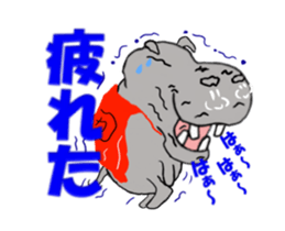 Superhero-Hippopotamus animation sticker sticker #12934808